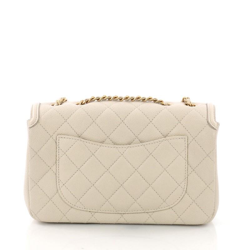 chanel filigree flap beige black