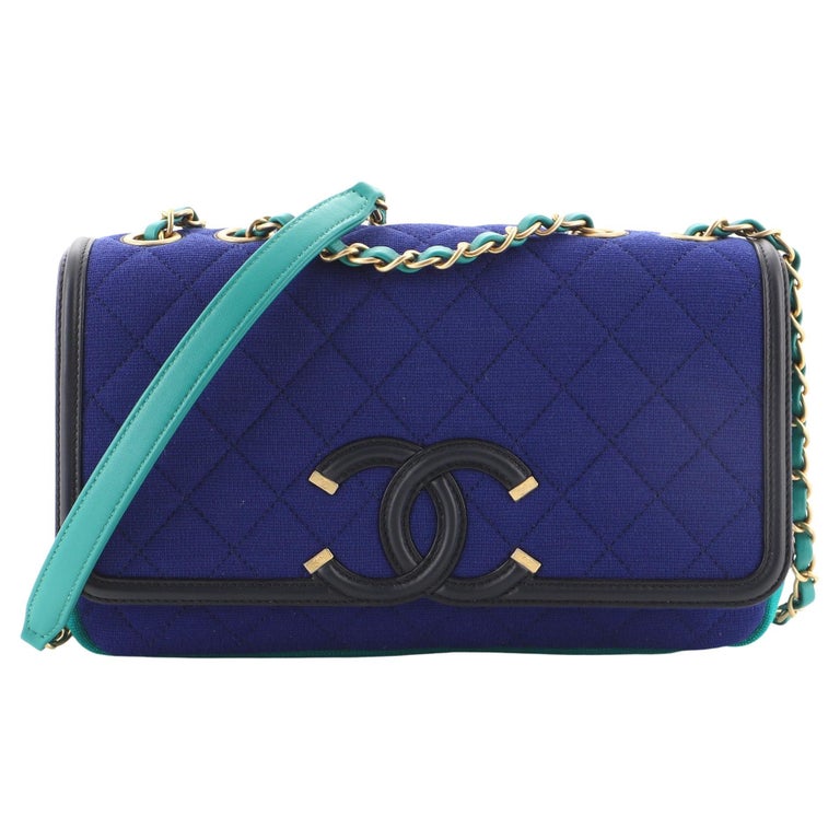 Chanel Filigree Flap Bag Quilted Jersey Medium at 1stDibs