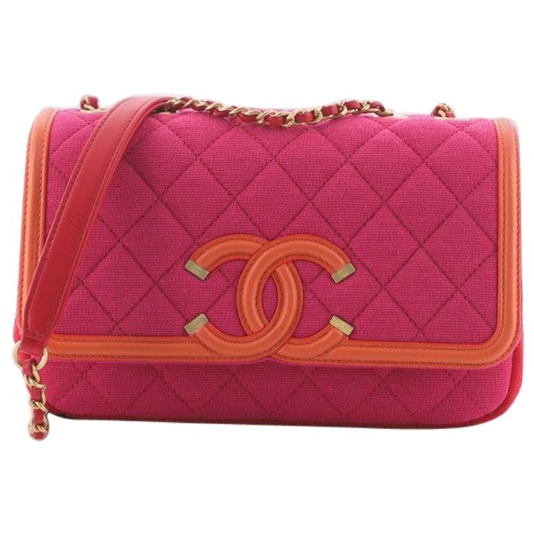 Chanel Filigree Flap Bag Quilted Jersey Small