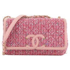 Chanel Filigree Flap Bag Quilted Tweed Medium