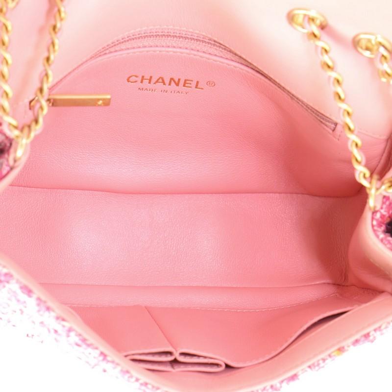 Pink Chanel Filigree Flap Bag Quilted Tweed Small