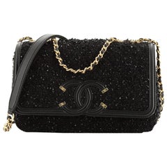 Chanel Filigree Flap Bag Quilted Tweed Small