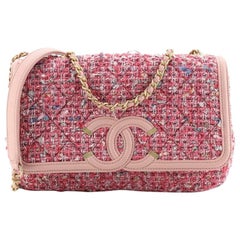 Chanel Filigree Flap Bag Quilted Tweed Small