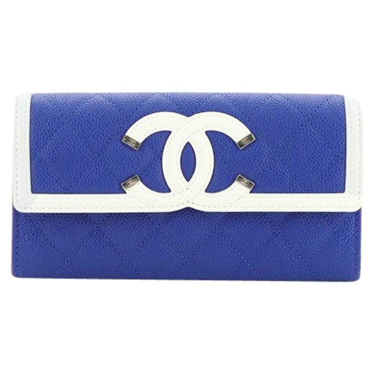 Chanel Filigree Flap Wallet Quilted Caviar Long at 1stDibs