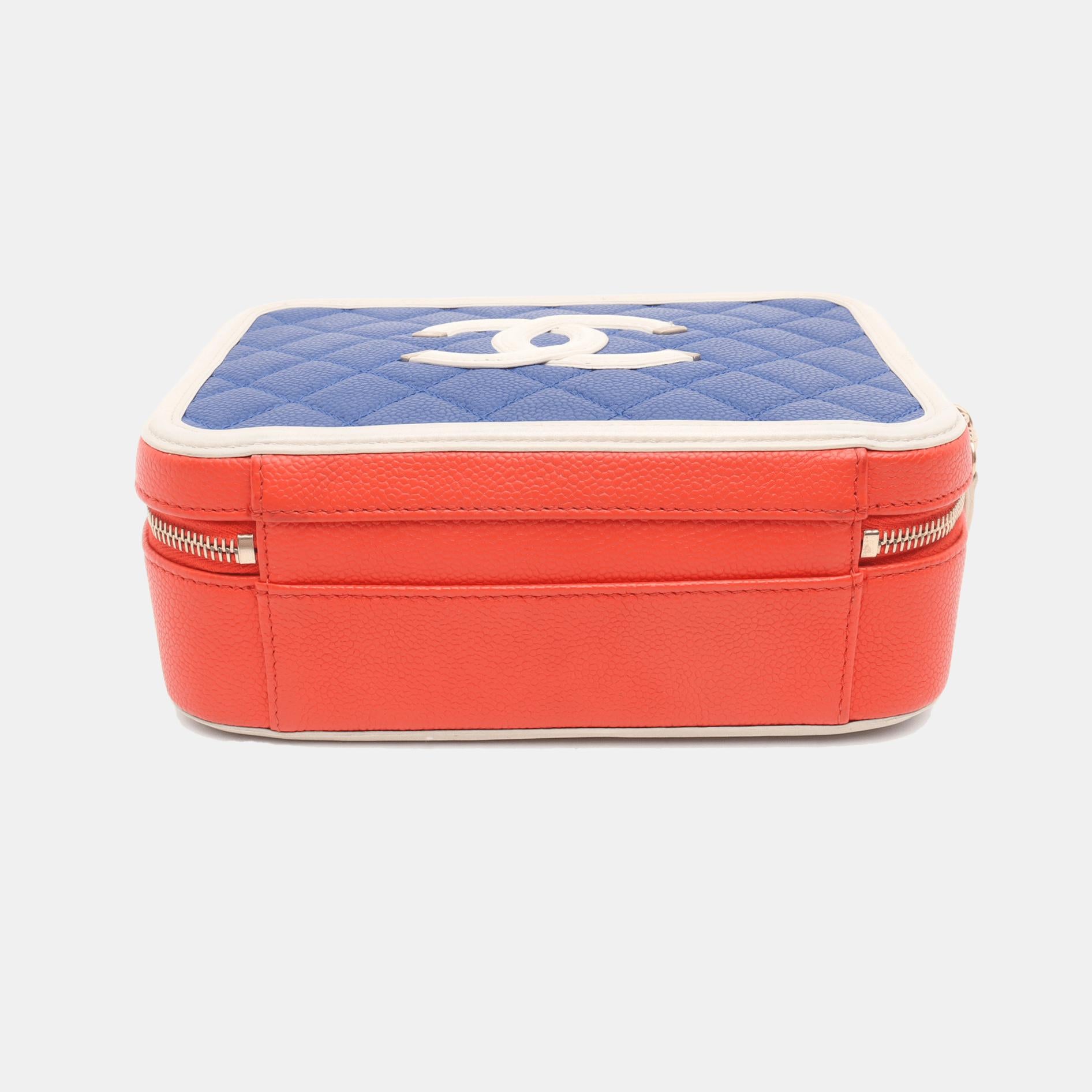 Chanel Filigree Medium Vanity Case Tricolor Caviar Leather, 2018-2019 1
