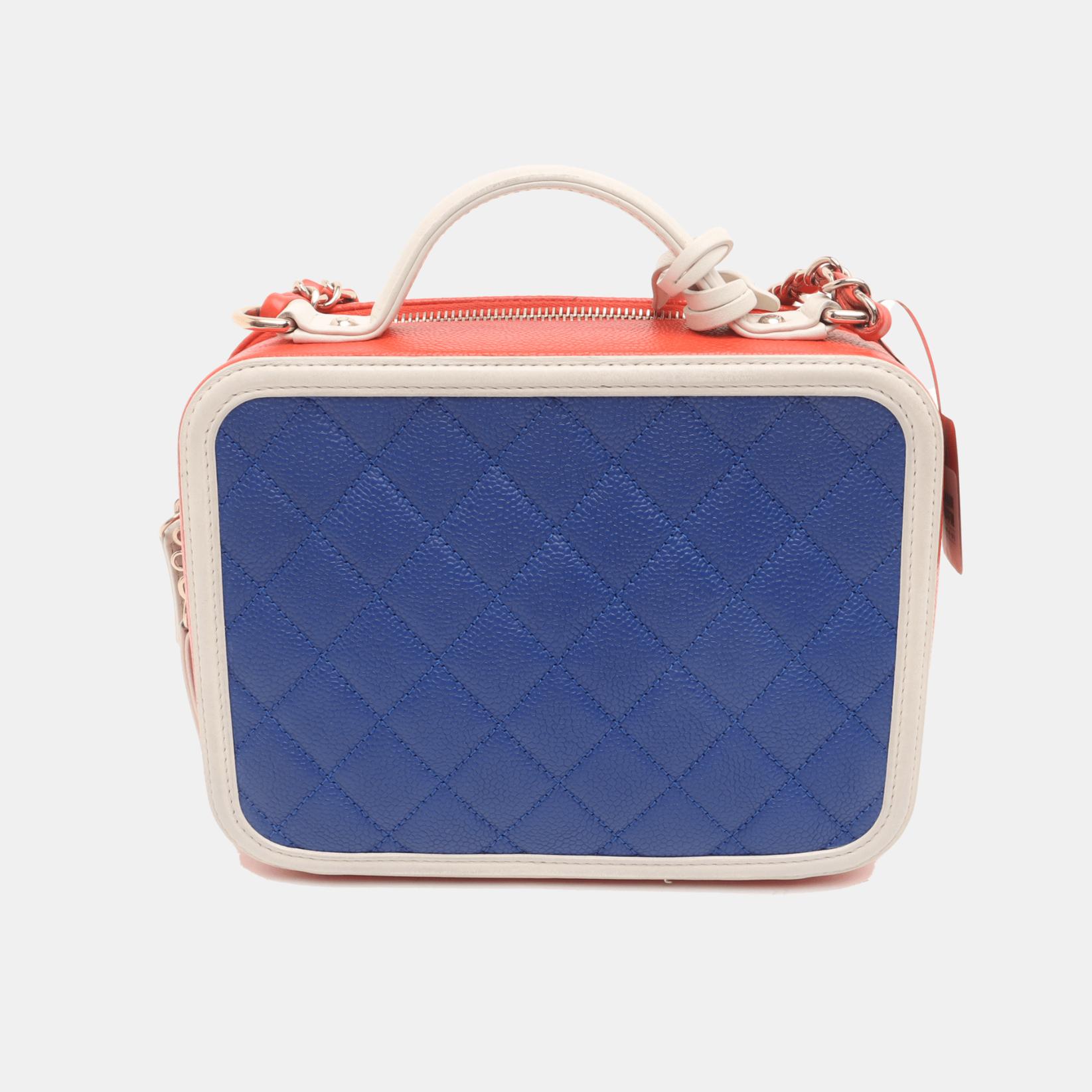 Chanel Filigree Medium Vanity Case Tricolor Caviar Leather, 2018-2019 2