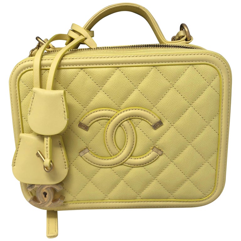 Chanel Filigree Vanity Case Bag at 1stDibs  chanel tweed vanity case,  chanel yellow vanity case, chanel vanity case yellow