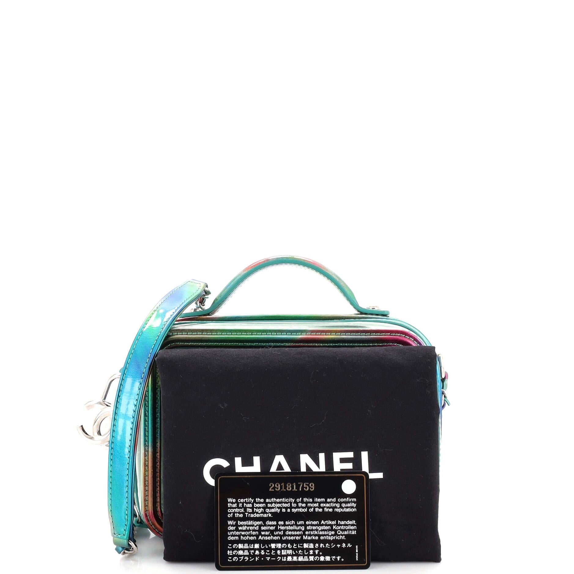 Chanel Vanity Case Green PVC N5435 Bag Collection 20C at 1stDibs