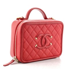 Chanel Filigree Vanity Case Quilted Caviar Medium