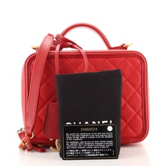 Chanel Filigree Vanity Case Quilted Caviar Medium