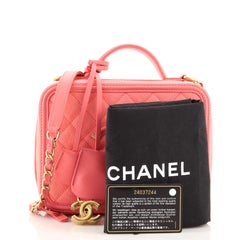 Chanel Filigree Vanity Case Quilted Caviar Medium