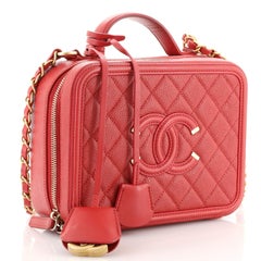 Chanel Vanity Case Filigree matelassé Caviar Moyen