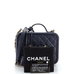 Chanel Filigree Vanity Case Quilted Caviar Medium
