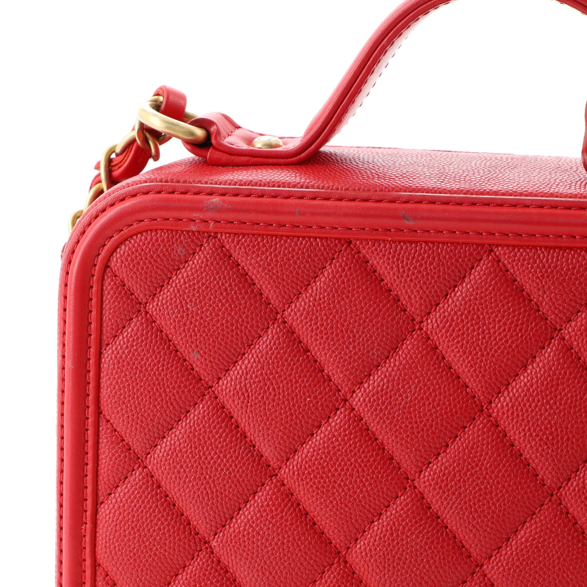 Chanel Filigree Vanity Case Quilted Caviar Medium 2