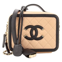 Chanel Filigree Vanity Case Quilted Caviar Medium