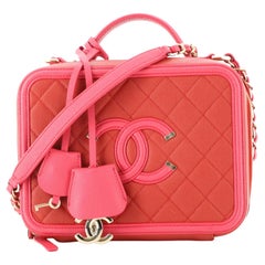 Chanel Filigree Vanity Case Quilted Caviar Medium