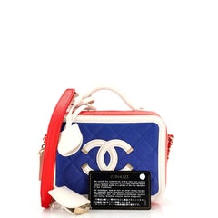 Chanel Filigree Vanity Case Quilted Caviar Small