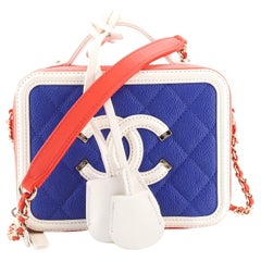 Chanel Filigree Vanity Case Quilted Caviar Small