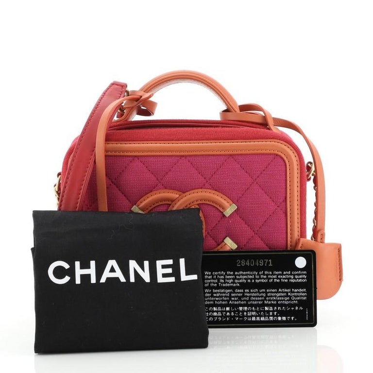 CHANEL, Bags, Chanel Small Striped Cc Filigree Vanity Case