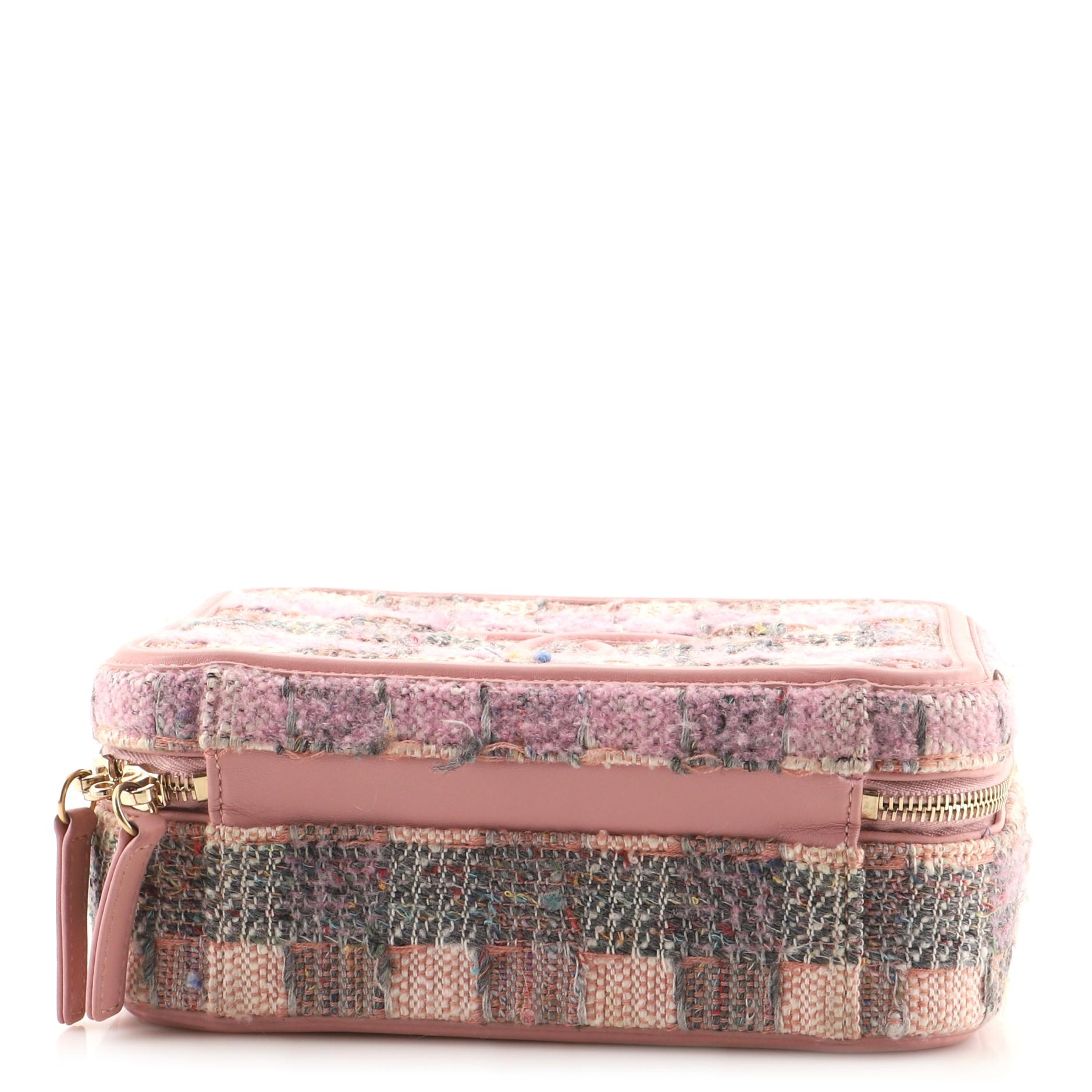 Women's or Men's Chanel Filigree Vanity Case Quilted Tweed Medium