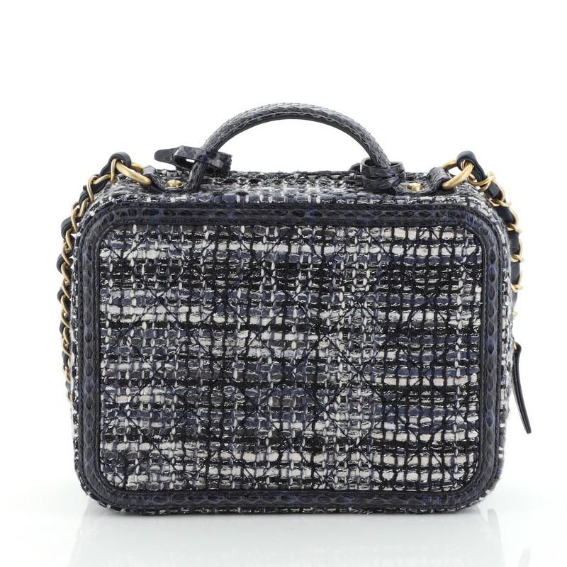 Women's or Men's Chanel  Filigree Vanity Case Quilted Tweed with Python Medium