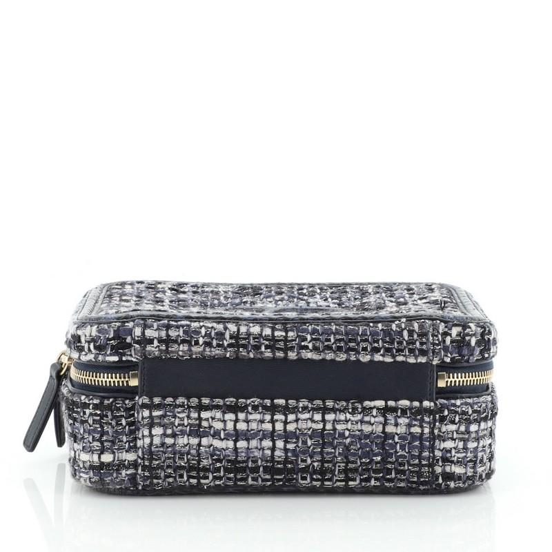 Chanel  Filigree Vanity Case Quilted Tweed with Python Medium 1