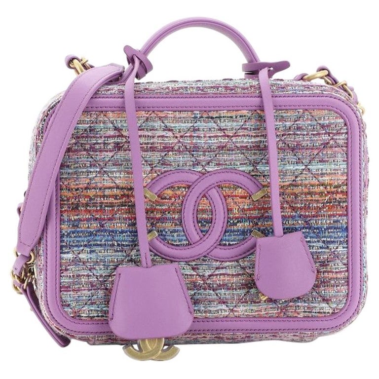 Vanity tweed crossbody bag Chanel Purple in Tweed - 17401761