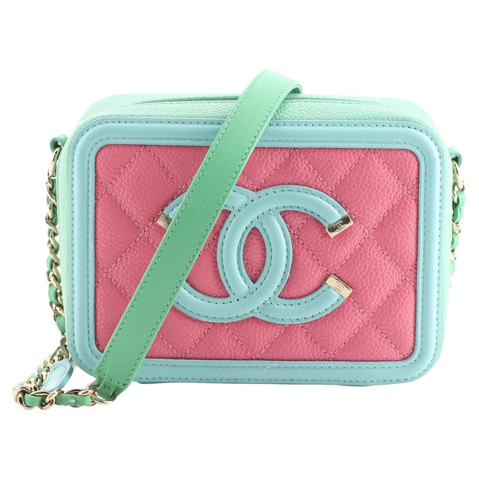 Chanel Filigree Vanity Clutch with Chain Quilted Caviar Mini at 1stDibs