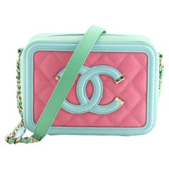 Chanel Filigree Vanity Clutch with Chain Quilted Caviar Mini