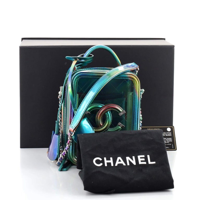 Chanel Vanity Case Crossbody 20c Small Filigree Pvc Cc Rectangle Chain  Green Patent Leather Shoulder Bag - Tra…