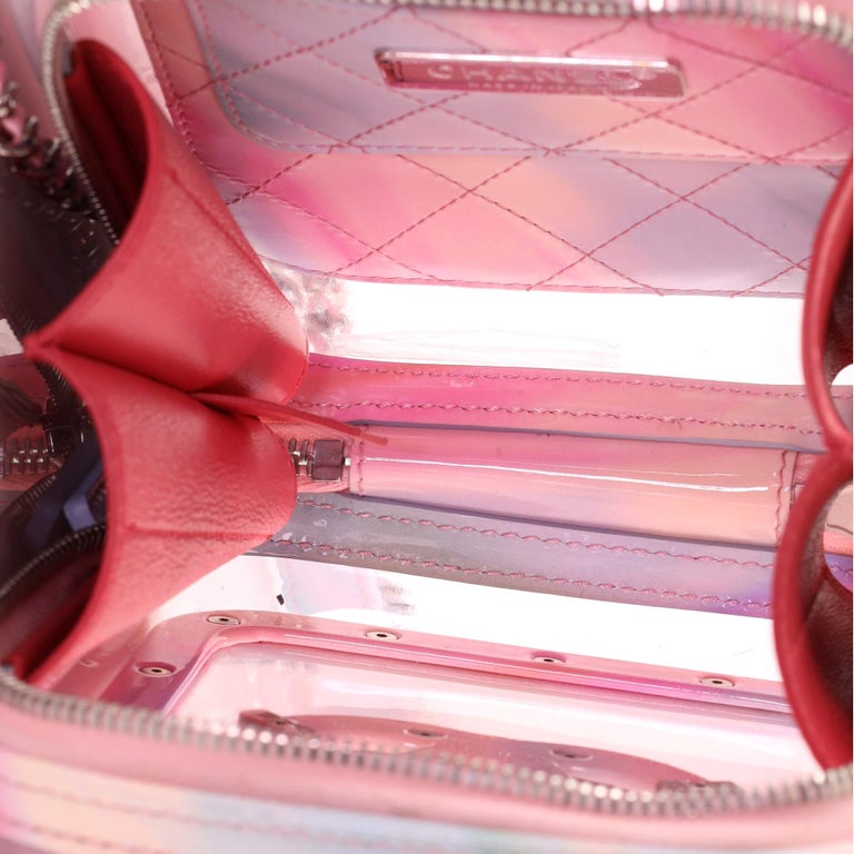 Chanel Filigree Vertical Vanity Case PVC with Lambskin at 1stDibs