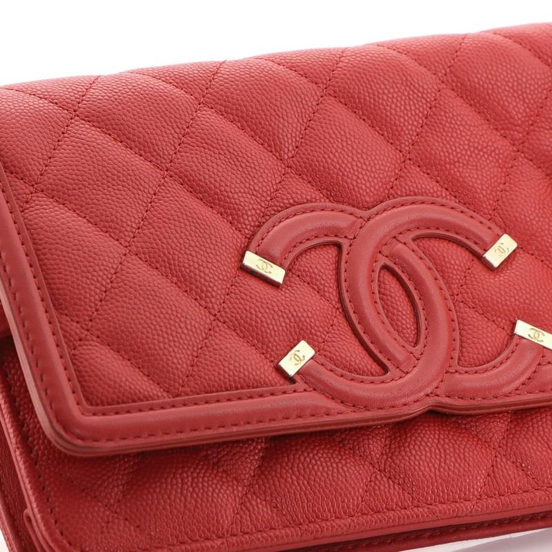 Chanel Filigree Wallet on Chain Quilted Caviar 2