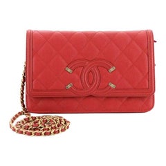 Chanel Filigree Wallet on Chain Quilted Caviar