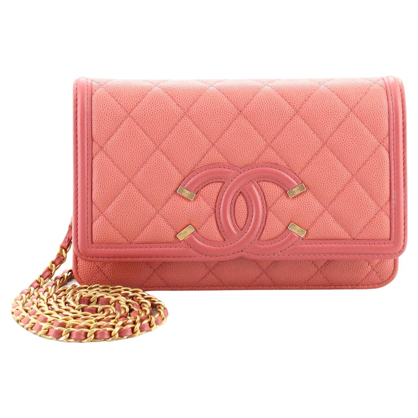 Chanel Filigree Wallet on Chain Quilted Caviar
