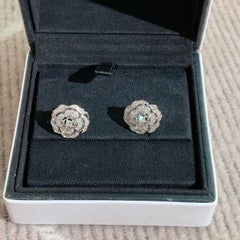 CHANEL Fine Jewelry Camellia White Gold Full Diamond Earrings