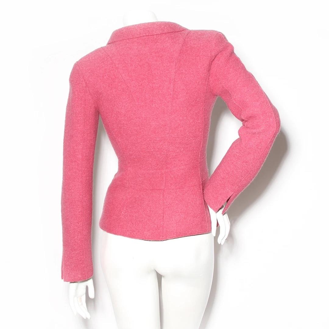 pink wool blazer womens