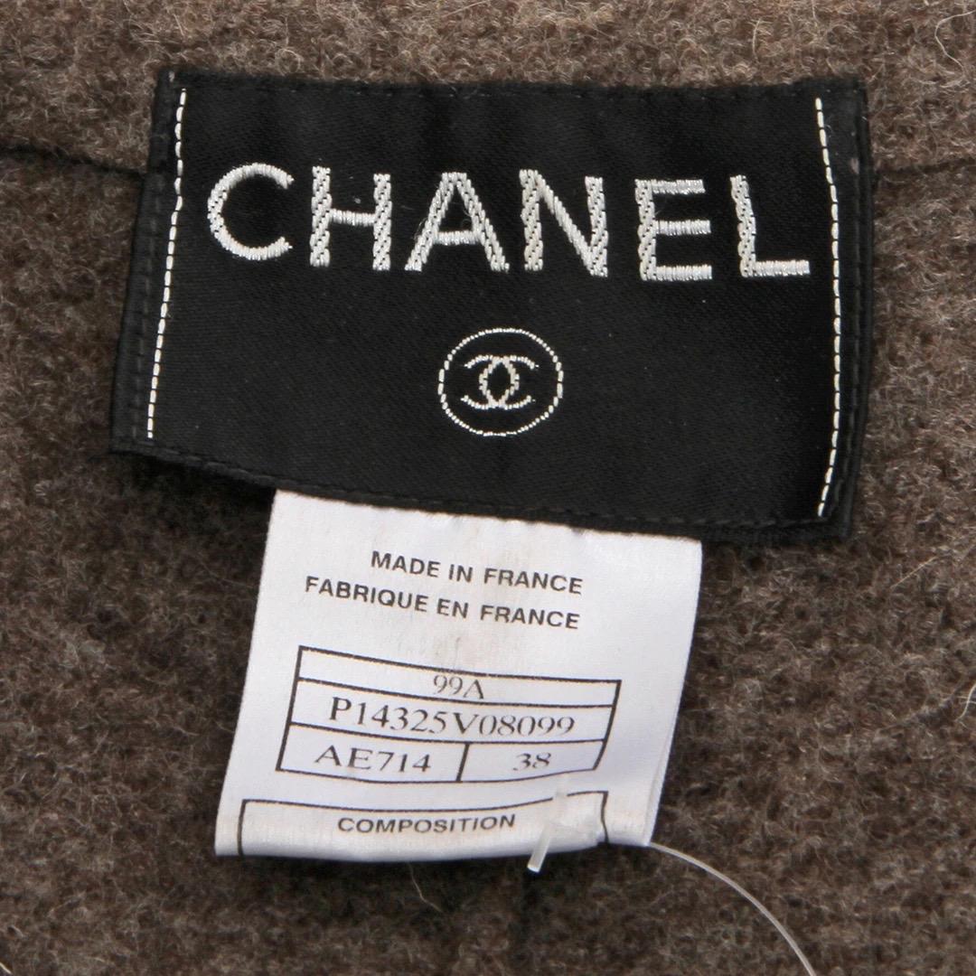 Chaqueta ajustada con cremallera de lana Chanel (Karl Lagerfeld) Gris en venta