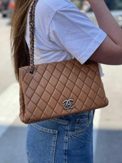 Chanel Flap Bag in Brown Leather with Silver Hardware