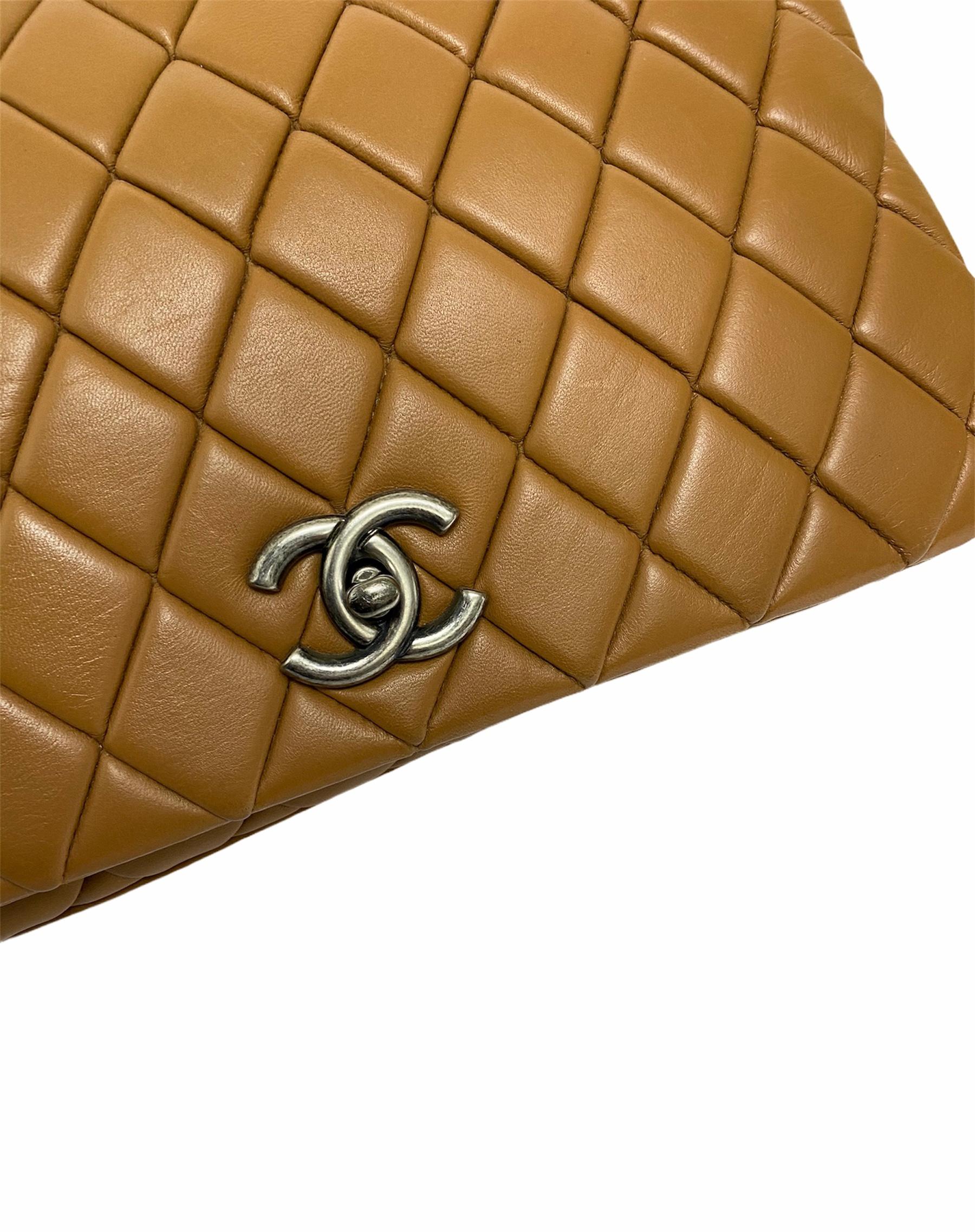 Women's Chanel Flap Bag in Brown Leather with Silver Hardware