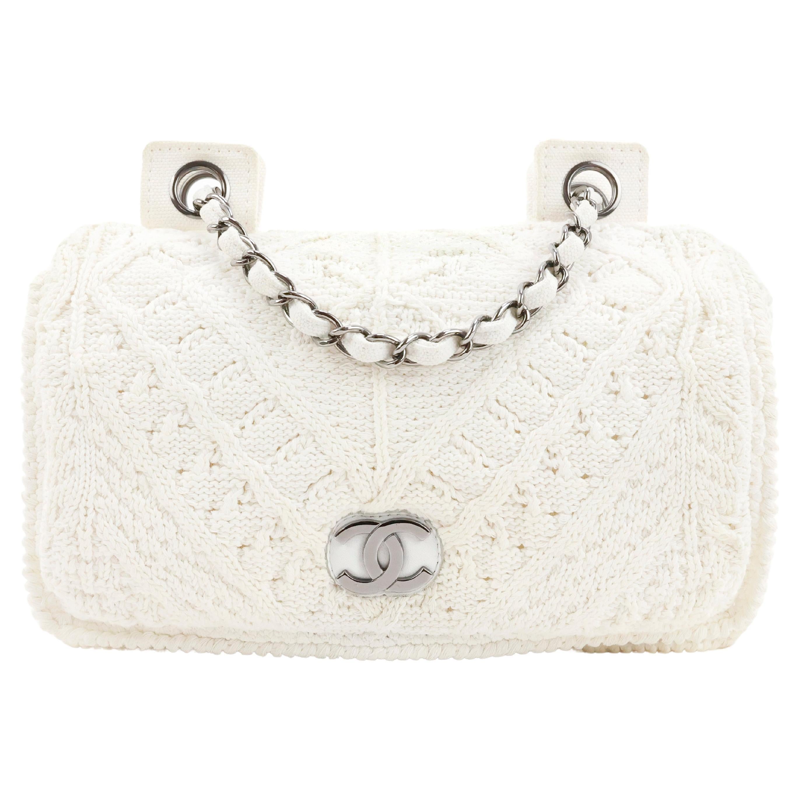 Chanel Flap Bag in Crochet For Sale