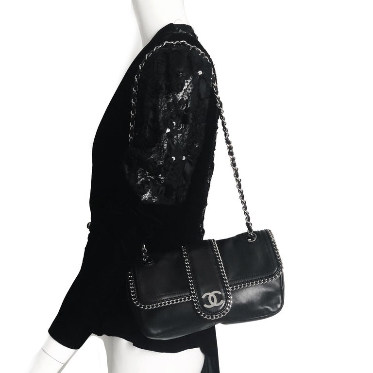 Chanel Flap Bag Medium Madison Chain Me Black Lambskin Shoulder Bag