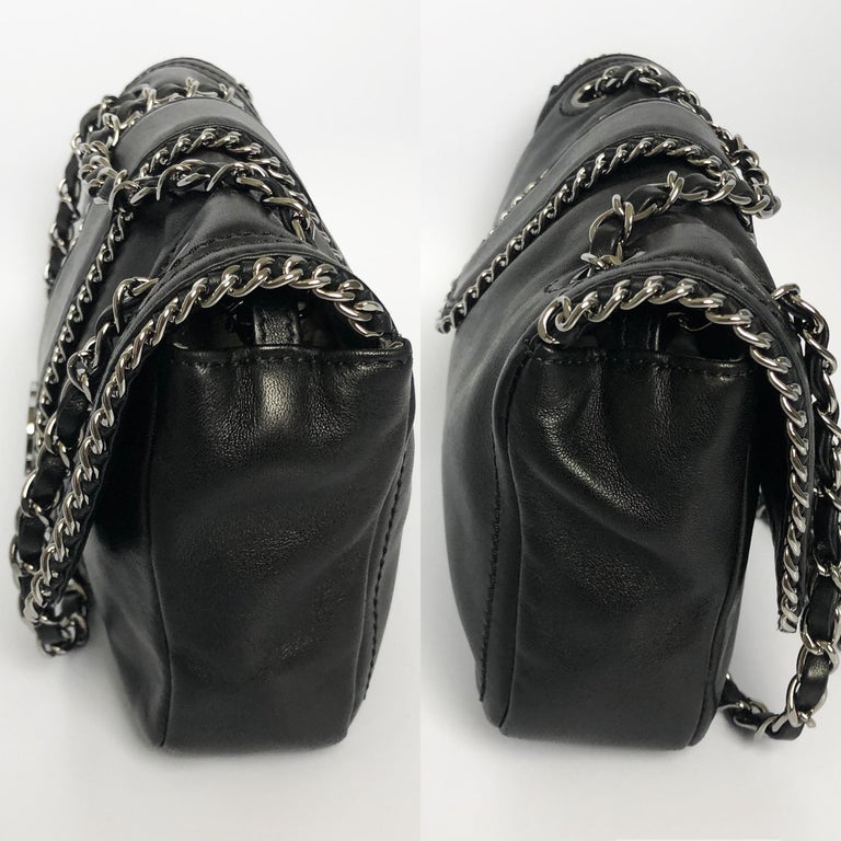 Chanel Flap Bag Medium Madison Chain Me Black Lambskin Shoulder Bag