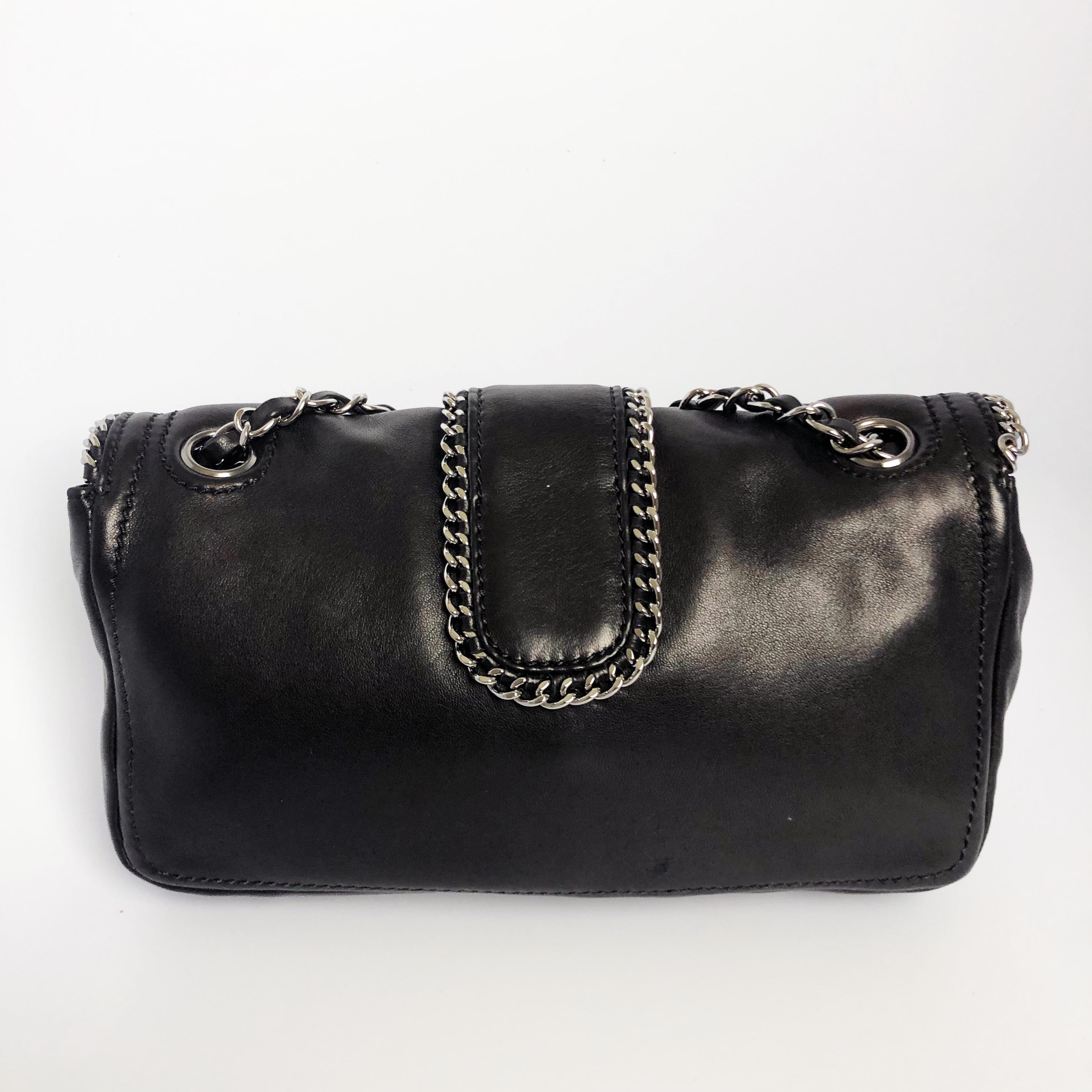 Chanel Flap Bag Medium Madison Chain Me Schwarzes Lammfell Umhängetasche 1
