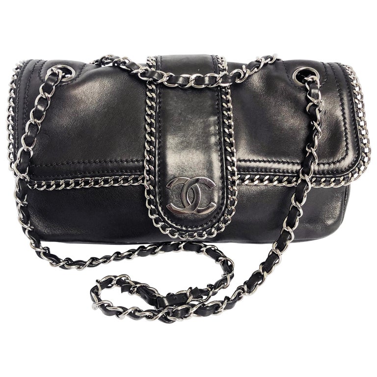 Chanel Flap Bag Medium Madison Chain Me Black Lambskin Shoulder Bag at  1stDibs