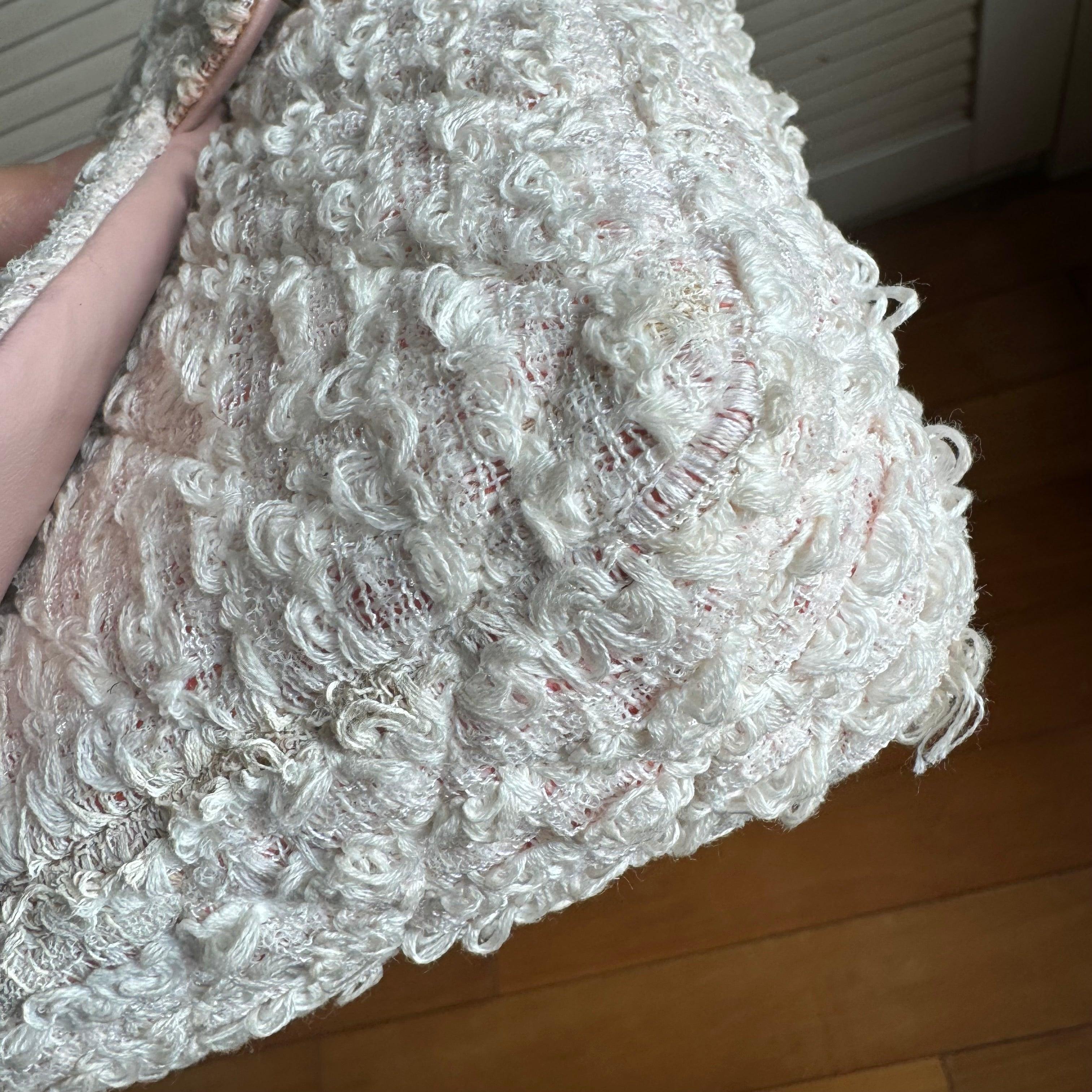 Sac à rabat Chanel en tweed rose moyen 2009-2010 en vente 5
