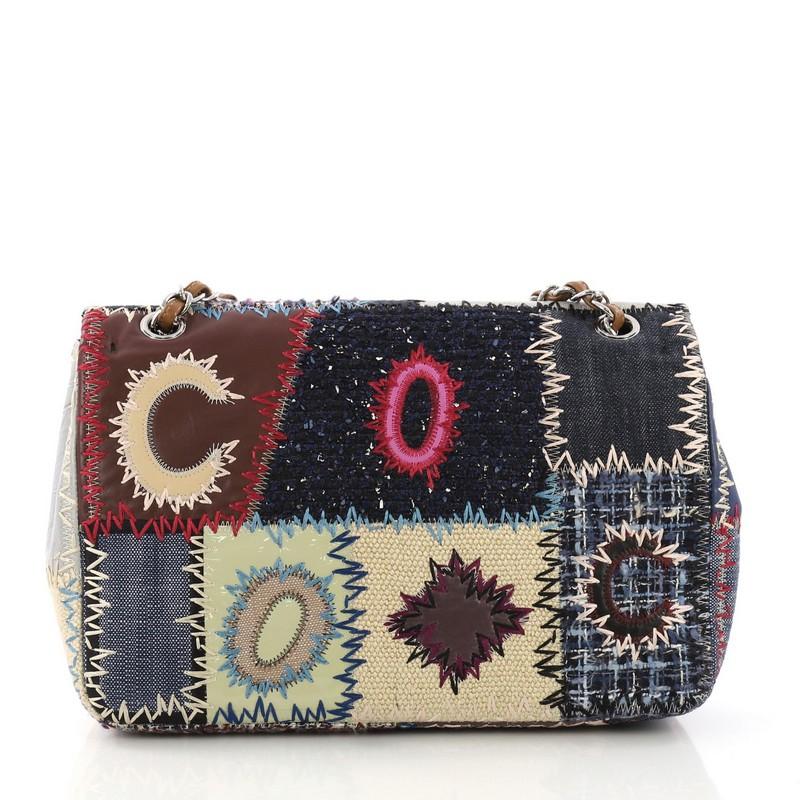 Chanel Flap Bag Multicolor Patchwork Jumbo In Excellent Condition In NY, NY