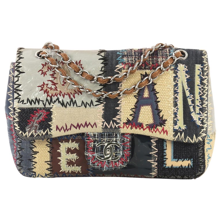 Chanel Flap Bag Multicolor Patchwork Jumbo For Sale at 1stdibs