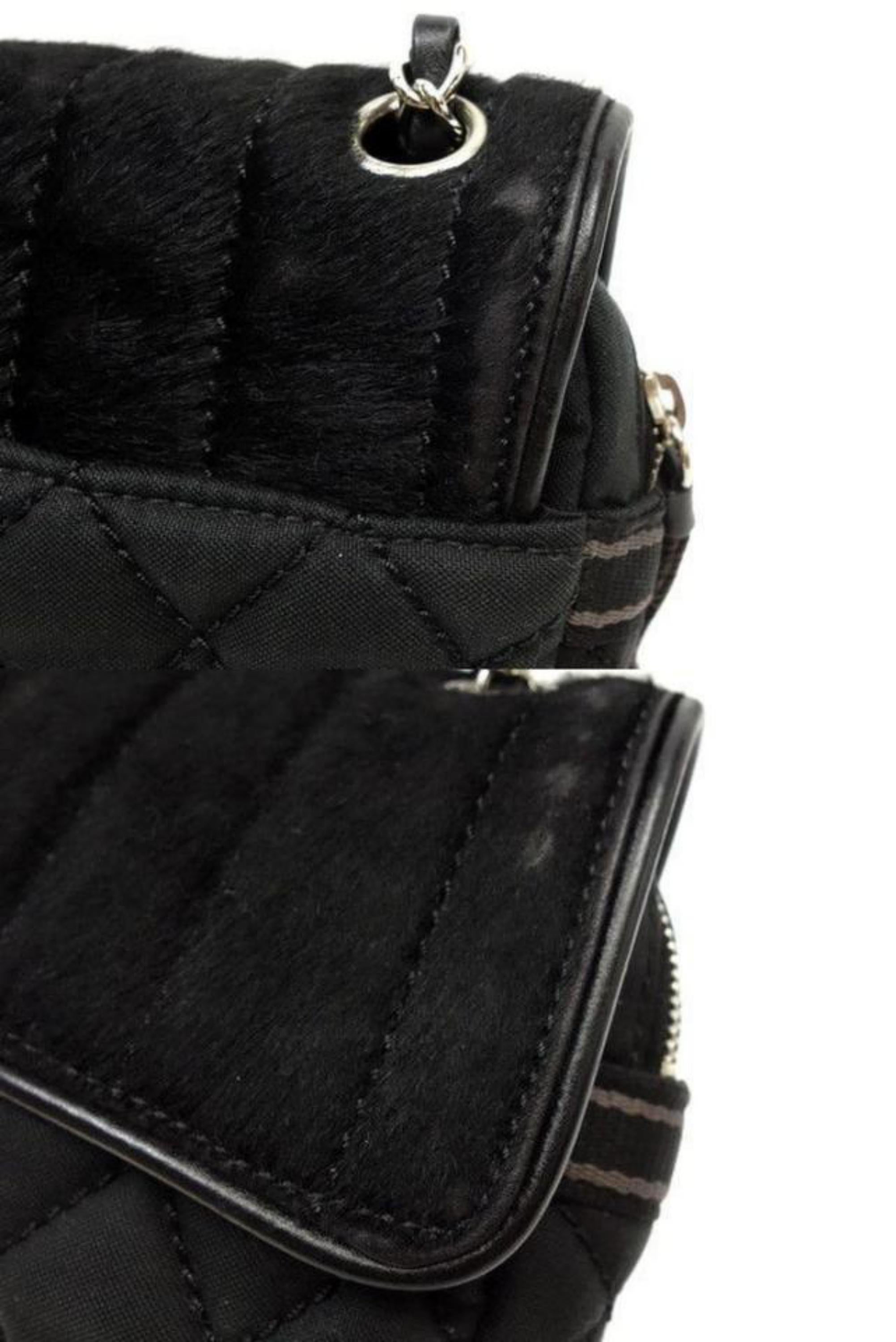 Chanel Flap Chain 227768 Black Pony Hair Shoulder Bag For Sale 6