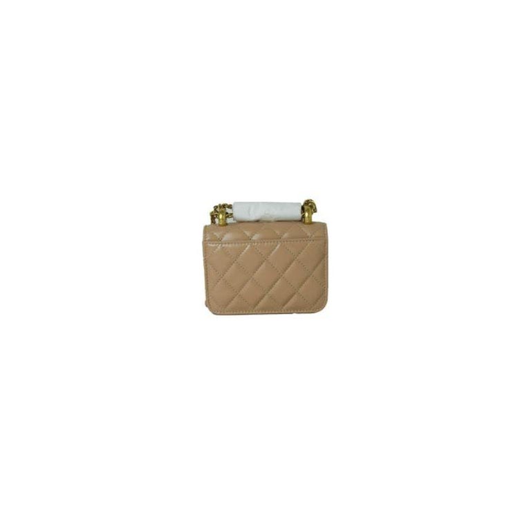 Chanel Flap Bag with Coin Purse Caramel Beige Calfskin Aged Gold