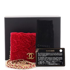 Chanel Flap Coin Purse with Chain Camellia Velvet